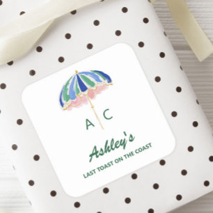 Last Toast on the Coast Bachelorette Weekend  Square Sticker