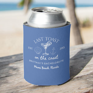 Last Toast On The Coast Beach Bachelorette Party Can Cooler