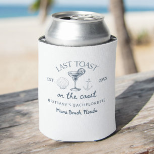 Last Toast On The Coast Beach Bachelorette Party Can Cooler