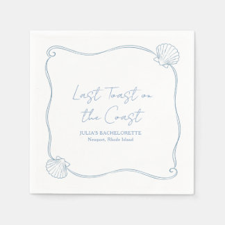 Last Toast on the Coast Beach Bachelorette Party Napkin
