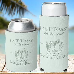 Last Toast On The Coast Beach Bachelorette Party Seltzer Can Cooler