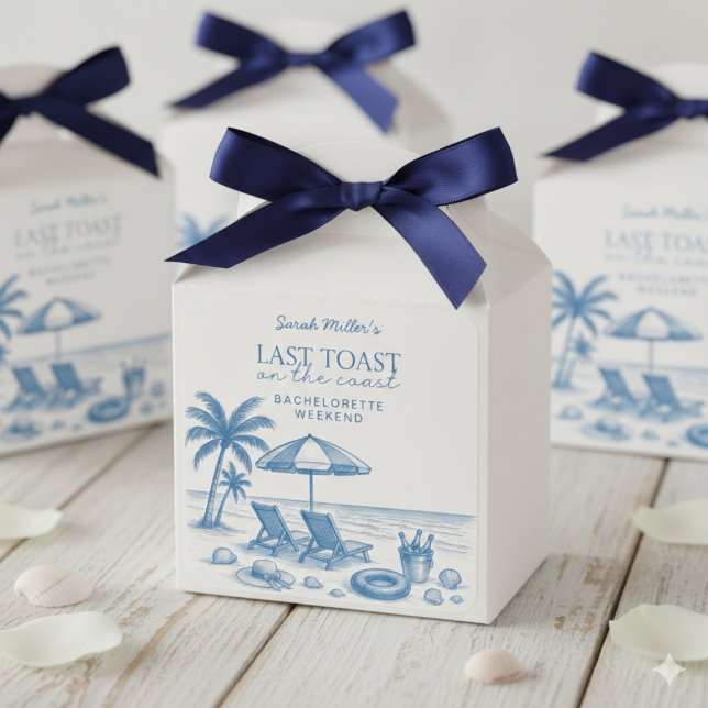 Last Toast on the Coast Beach Bachelorette Party  Square Sticker (Creator Uploaded)