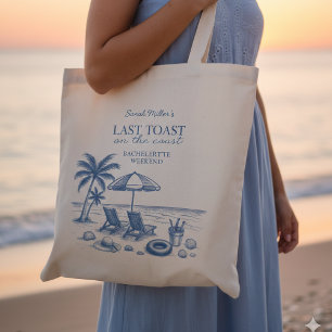 Last Toast on the Coast Beach Bachelorette Party Tote Bag