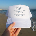 Last Toast On The Coast Beach Bachelorette Party Trucker Hat<br><div class="desc">Celebrate in style with the Last Toast On The Coast Beach Bachelorette Party Trucker Hat. This trendy hat features a vibrant beach-themed design and a playful slogan, perfect for beach bachelorette parties. With a classic mesh back and adjustable snap closure, it ensures a comfortable fit for all-day wear. Ideal for...</div>