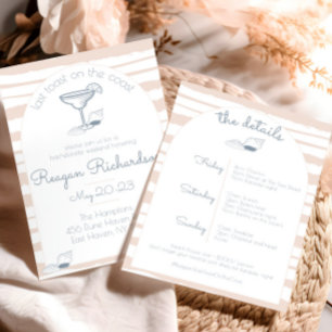 Last Toast on the Coast Beach Bachelorette Weekend Invitation