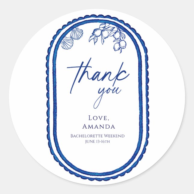 Last Toast On The Coast Beach Bechelorette Weekend Classic Round Sticker (Front)