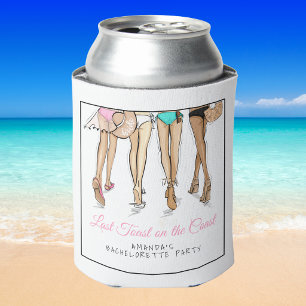 Last Toast on the Coast Beach Bikini Bachelorette Can Cooler