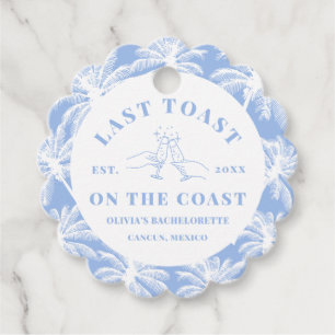 Last Toast On The Coast Beach Coastal Bachelorette Favour Tags