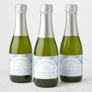 Last Toast On The Coast Beach Coastal Bachelorette Sparkling Wine Label
