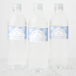 Last Toast On The Coast Beach Coastal Bachelorette Water Bottle Label