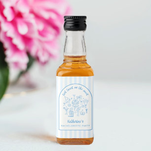 Last Toast on the Coast Blue Bachelorette Party Liquor Bottle Label