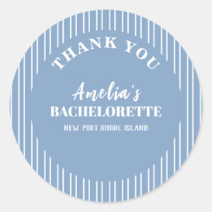 Last toast on the coast blue bachelorette welcome classic round sticker