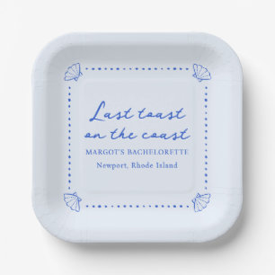 Last Toast on the Coast - Blue Shell Bachelorette Paper Plate