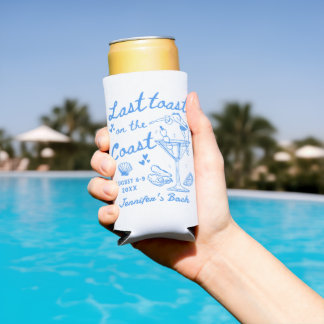 Last Toast On The Coast Coastal Bachelorette Seltz Seltzer Can Cooler