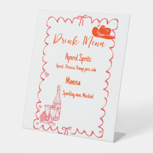 Last Toast On the Coast Drink Menu bachelorette Pedestal Sign