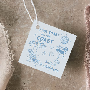 Last Toast on the Coast Handdrawn Bachelorette Favour Tags