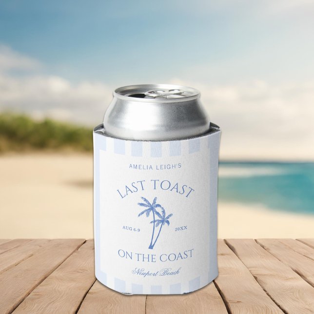 Last Toast On The Coast Palm Trees Bachelorette Can Cooler (Creator Uploaded)
