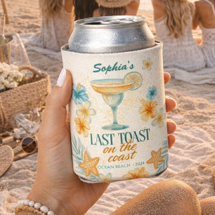 Last Toast on the Coast Personalized Tropical Can Cooler