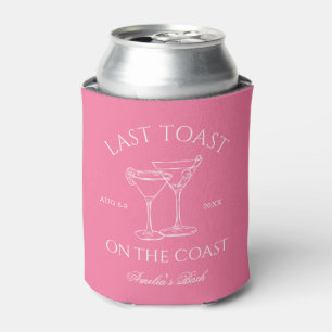Last Toast on the Coast Pink Bachelorette Can Cooler