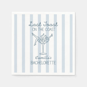Last Toast On The Coast Whimsical Bachelorette Napkin