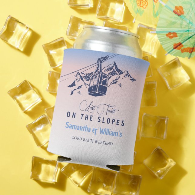 Last Toast On The Slope Ski Bachelorette Thank You Can Cooler (In Situ Summer)