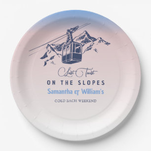 Last Toast On The Slope Ski Bachelorette Thank You Paper Plate