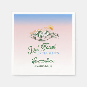Last Toast On The Slope Skiing Winter BACH Weekend Napkin