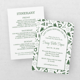 Last Trail Before The Veil Bachelorette Green Invitation