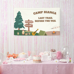 Last Trail Before The Veil Camp Bachelorette Party Banner