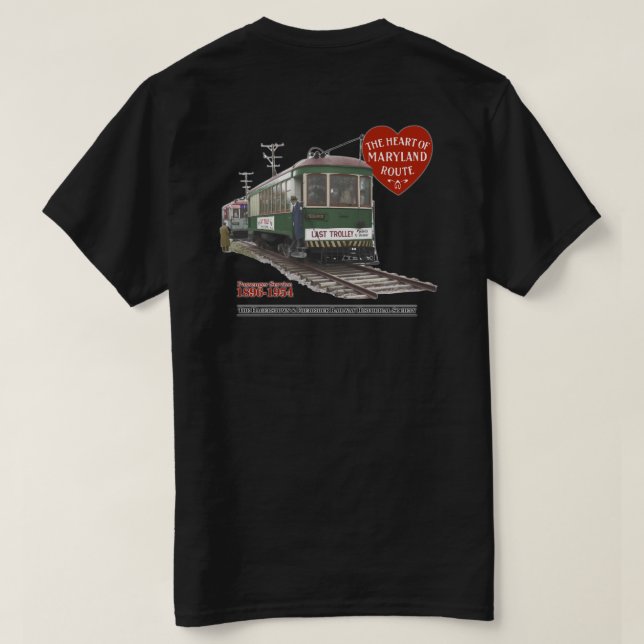 Last Trolley 70th Anniversary - Image on Back T-Shirt (Design Back)