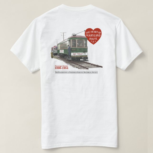 Last Trolley 70th Anniversary - Image on Back T-Shirt (Design Back)