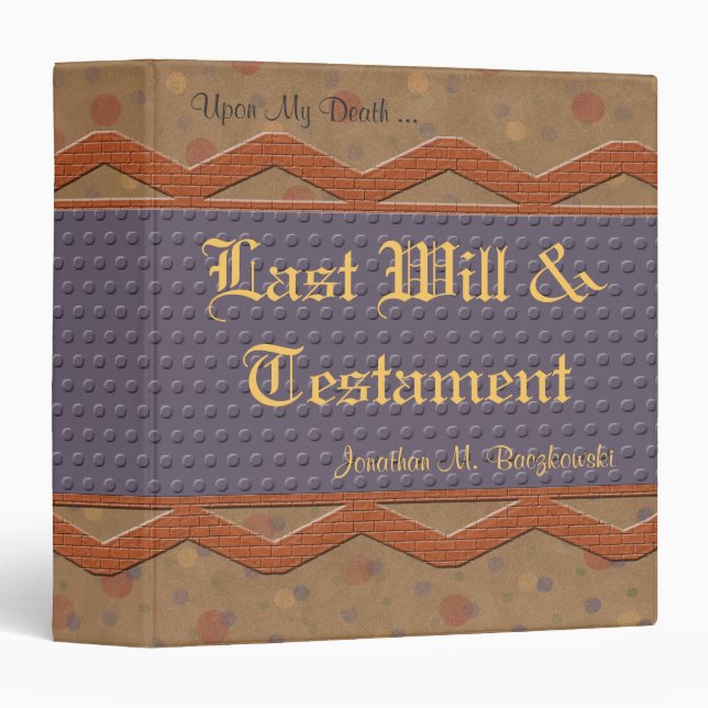Last Will And Testament Avery Binder (Front/Spine)