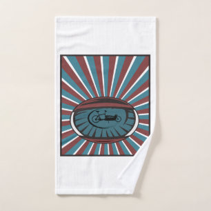 Lastenrad im Auge mit Strahlen Hand Towel