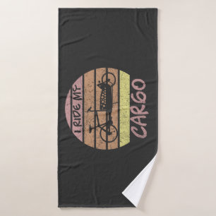 Lastenrad im Sonnenuntergang, Retro, Cargobike Bath Towel