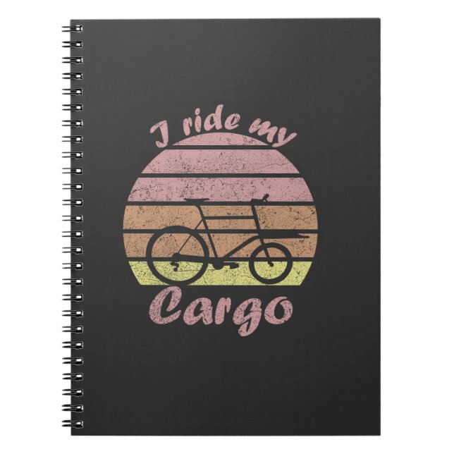 Lastenrad im Sonnenuntergang, Retro, Cargobike Notebook (Front)