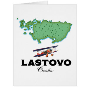 Lastovo Croatia map travel poster.