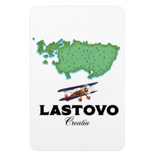 Lastovo Croatia map travel poster. Magnet