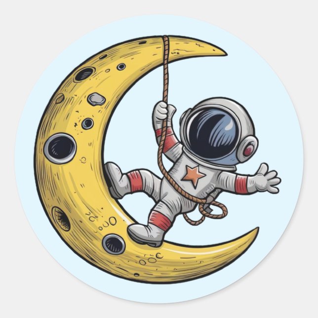 L'astronaute sur l'ensemble de stickers de la Lune (Devant)