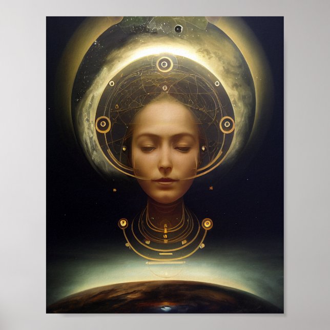 L'astronaute Surreal Science Fiction Art Poster (Devant)