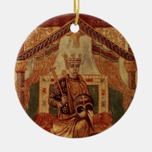 Lat 1152 f.3v Charlemagne (Carolus Magnus, Charles Ceramic Ornament
