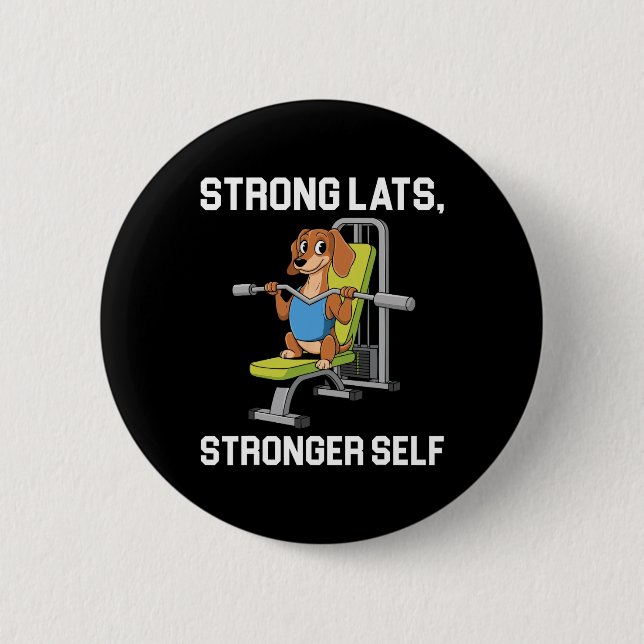 Lat Pulldown Exercise Bodybuilding Fitness Workout 2 Inch Round Button (Front)