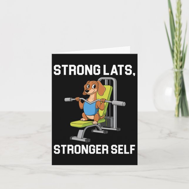 Lat Pulldown Exercise Bodybuilding Fitness Workout Card (Front)