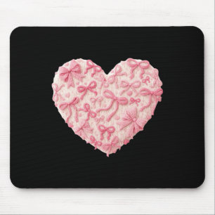 Latch Hook Yarn Crochet Valentine Heart Pink Heart Mouse Pad
