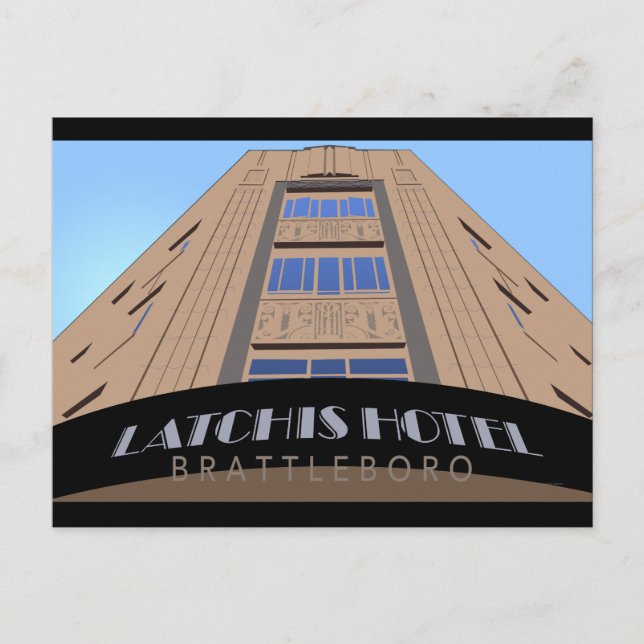 Latchis Hotel Retro Travel Poster Carte postale (Devant)