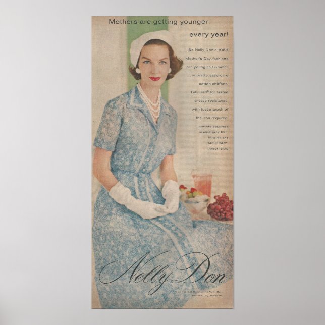Late 1950s Nelly Don Fashion Ad Poster (Front)