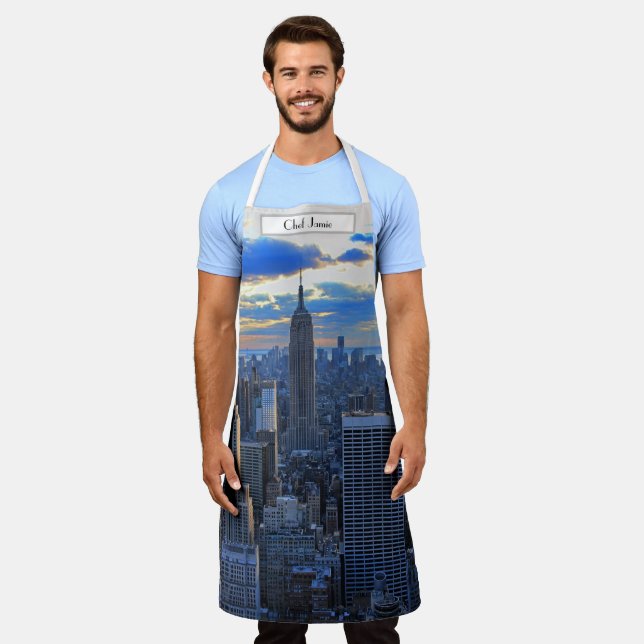 Late afternoon NYC Skyline as sunset approaches Apron (Worn)