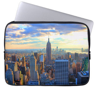 Late afternoon NYC Skyline as sunset approaches Laptop Sleeve