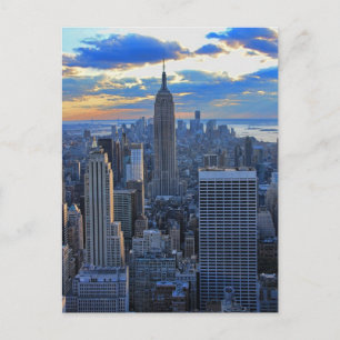 Late afternoon NYC Skyline as sunset approaches Postcard