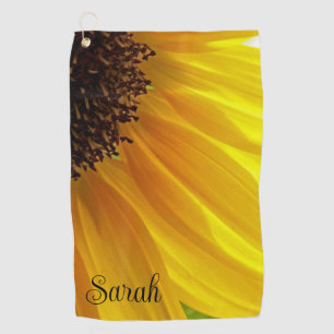 Late Afternoon Sunflower Personalized Golf Towel