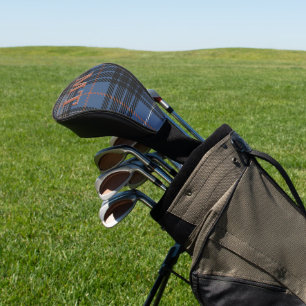 Late Fall on the Lake Blue and Black Plaid Golf Head Cover